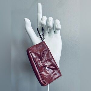 Coach Burgundy Patent Leather Wristlet